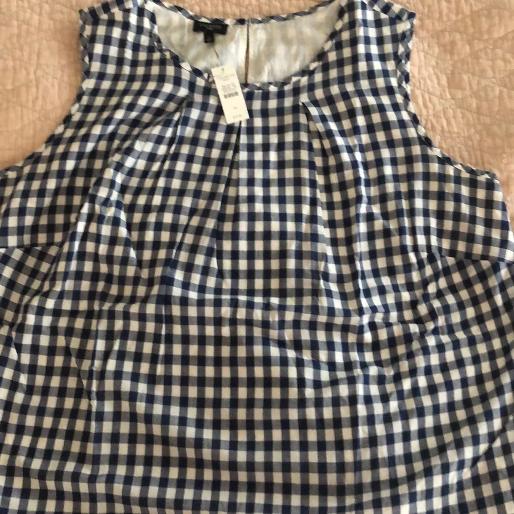 Talbots gingham sleeveless shirt NWT